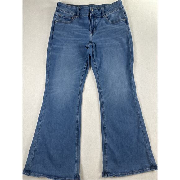 American Eagle Jeans Womens 12 Short AE Hipster Low Rise Boot Flare Stretch - Picture 3 of 14